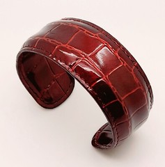 fashion Western Tribal Faux Snakeskin Burgundy 1.15 ‘Wide Cuff bangle Bracelet