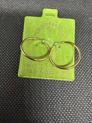Vintage Solid 14kt Gold Earwire Gold Filled Hoop Earrings 0.8g NOS
