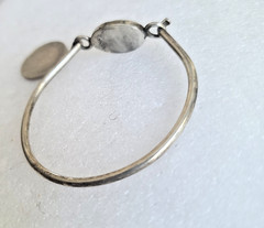 Monogram KBV Vintage Hinged Bangle Bracelet Signed Judith Jack 6 3/4″