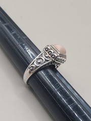 Vtg Pink Agate Sterling Silver 925 Size 6 Ross Simons Scrollwork Ring 6 Grams
