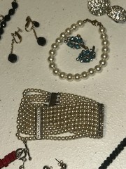 Vintage Jewelry Lot Mixed Estate 1950s+ Silver Jade Pearls Rings Earrings