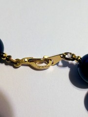 Vintage Marvella Navy Gold Bead Necklace Clasp PAT 537985 (B110)