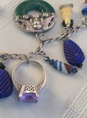 Vintage Sterling Silver Talisman Charm Necklace, Green Man, Buddhas, Rings &MORE