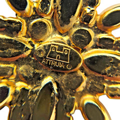 Vintage Anthony Attruia Purple Swarovski Crystals Pin Brooch Rare Flower Star