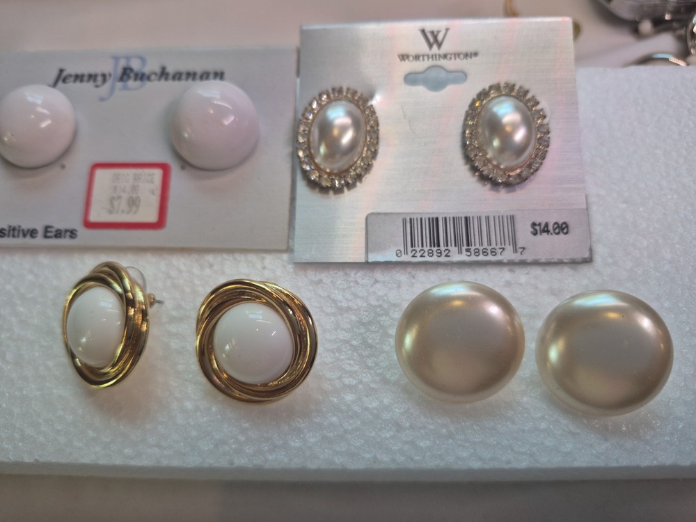 vintage pierced earrings lot