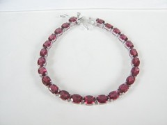 New Sterling Silver 925 Natural Rhodolite Pink Garnet Tennis Bracelet 7.5″