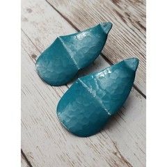 Vintage Stud Earrings For Pierced Ears – Blue Hammered Design