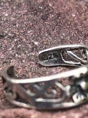 .925 Sterling Silver Stamped Flower Pinky/Toe Ring – Vintage Estate 6.9 Ct