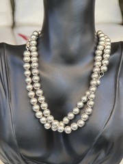 Vintage Sterling Silver Ball Beaded Necklace & Bracelet