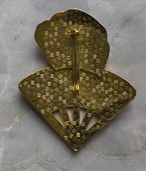 Vintage 70s Cloisonne Enamel Geisha With Fan Japan Brooch Black White Red
