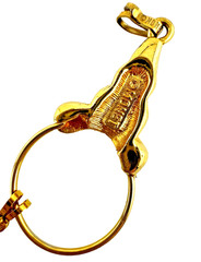 Vintage MONET Gold Tone Charm Holder Pendant With Mom Charm Both Signed
