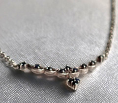 Sterling Silver Sapphire Y-Drop Necklace 12 gems 6.55 grams 17″ One of a Kind
