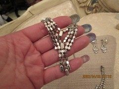 VTG Rhinestone 3 Piece Set Necklace, Bracelet and Earring Set