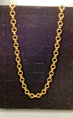 Vintage Monet Gold Toned, Circles And Crosses, 24 Inch,Statement Necklace Signed