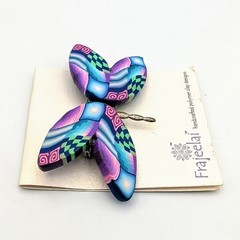Butterfly Polymer Clay Handcrafted Design by Artist Lynne Manning Brooch Pin