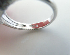 Vintage Sterling Silver 925 Large Champagne Gemstone Cable Ring Size 7