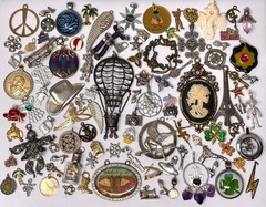 Lot Vtg & Modern Fun Novelty Pendant Findings Charms Jewelry Making Art
