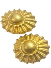 Vintage HERMÈS Soleil Sunburst Gold Plated Earrings. Bijouterie Fantaisie