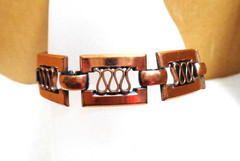 6.5 inch Vintage Solid Copper Renoir Bars & Scroll Bracelet 5/8″ 25.1 gm
