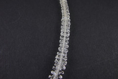 Vtg Art Deco Faceted Rock Crystal Glass Graduated Rondelle Disc Bead Necklace