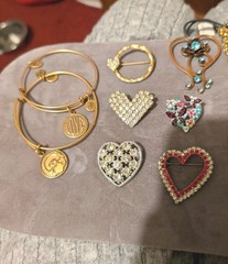 Mixed lot Of Valentine’s Heart Brooches Bracelet Necklace 2 Alex And Ani