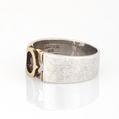 70s Vintage Cartier Ring Sz 7 CC Logo Sterling Silver 18k Gold Band Signed