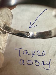 Vintage Taxco Mexico Turquoise Cannetille Sterling Silver Pyramid Ring 8