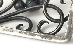 Denmark E&M Eiler & Marloe Scroll Orb 11.3 gr Sterling Silver Pin Brooch 1.5″