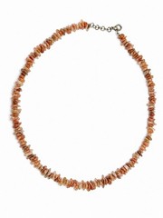 Vintage 1970 Peach Sunstone Gemstone Chip Choker Necklace Natural Stone Organic