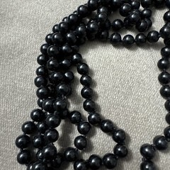 Long Purple Yellow Beige Turquoise Black Faux Pearl Necklace Length 25”