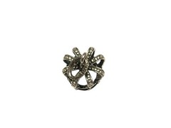 Vtg Sterling Silver Royal Cage Crown King Queen Bracelet Charm Pendant
