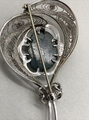 Vintage JJJ Sterling Stone Accent Brooch