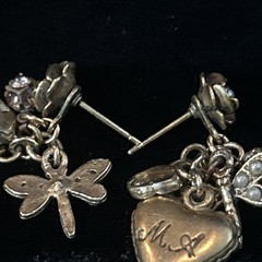 John wind RARE ONE OF A KIND maximal art rose earrings