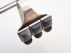 Vintage David Andersen D-A Signed Norway BIG Modernist Labradorite Sterling Ring