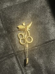 Vintage Gold Tone Cherry Stick Pin