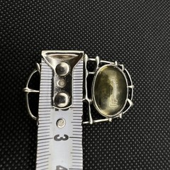 Vintage Old Brooch 925 Sterling Elegant Unique Irregular Yellow Stone For Man