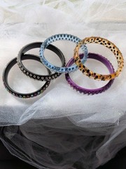 Vintage Y2K Lucite Rhinestone Bangle Bracelet Lot of 5 Leopard Animal Print…