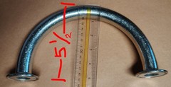 SANITARY FERRULE END STAINLESS STEEL U BEND TRI CLAMP 22MIL INTERNAL DIAMETER