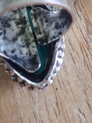 Vintage boho , adjustable faux turquoise ring. substantial weight