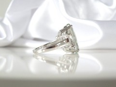 Vintage Sterling Silver 925 Natural Heated Green Amethyst Statement Ring Size 9