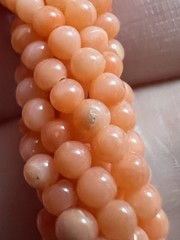 VTG Twist Multi Strand 2.5mm&3.5mm Small Pink Salmon Coral Beaded Necklace *Read
