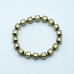Golden Pyrite Bracelet for Men & Women Stylish Gold Color Unisex Fashion Jewelry