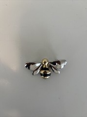 Lauren Conrad Bumble Bee Brooch Pin Signed LC Silver Gold Tone w/ Black Enamel