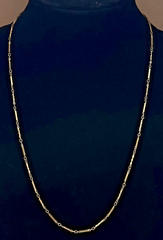 Vintage 23” Shiny Gold Tone Long Bar Link Chain Necklace Classic Minimalist Chic