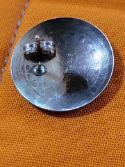 Vintage Sterling Silver Button Style Earings