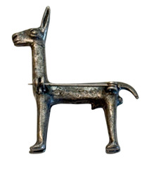 Vintage Alva Studio Silver Plated Pewter Llama Brooch Alpaca Pin 2″