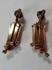 Vntg MCM Jewelry Chandelier Earrings Unsigned Matisse Renoir Copper Clip On