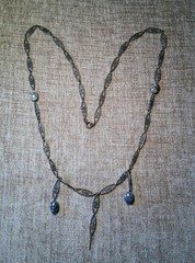 Antique Victorian 800 Silver Filigree Chain 31-32″ Missing Bead See Pics/Descrip