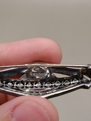Judith Jack Marcasite Sterling Silver Brooch Pin Abstract