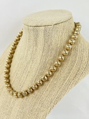 Vintage Crown Trifari Ball Bead Textured Gold Tone Chocker 14.5-16” Necklace